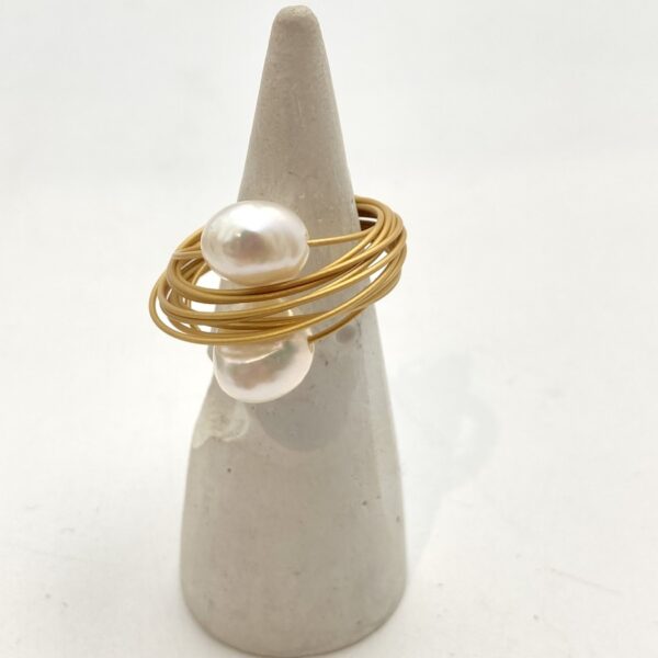 ring with natural pearls