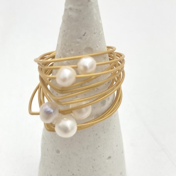 ring with natural pearls