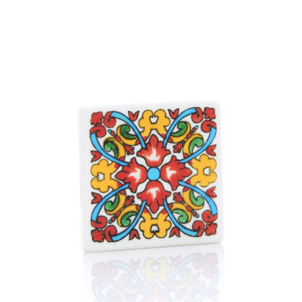 colorful flower marble coaster