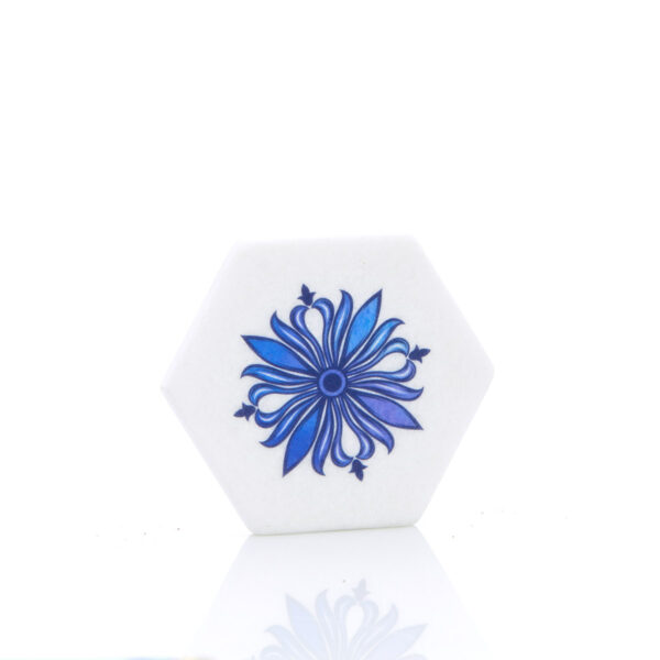μαρμάρινο σουβέρ mπλε λουλούδι