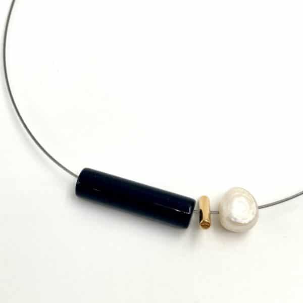 onyx & pearl necklace