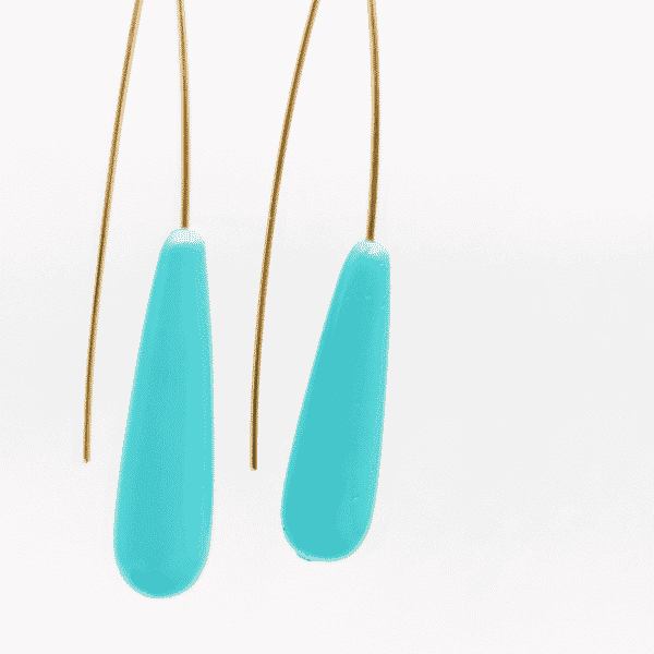 long pendant earrings turquoise paste