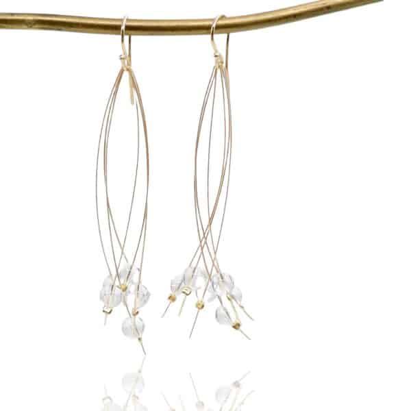 crystal long pendant earrings