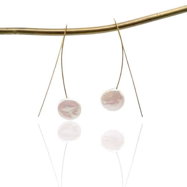 long pendant earrings with freshwater pearls