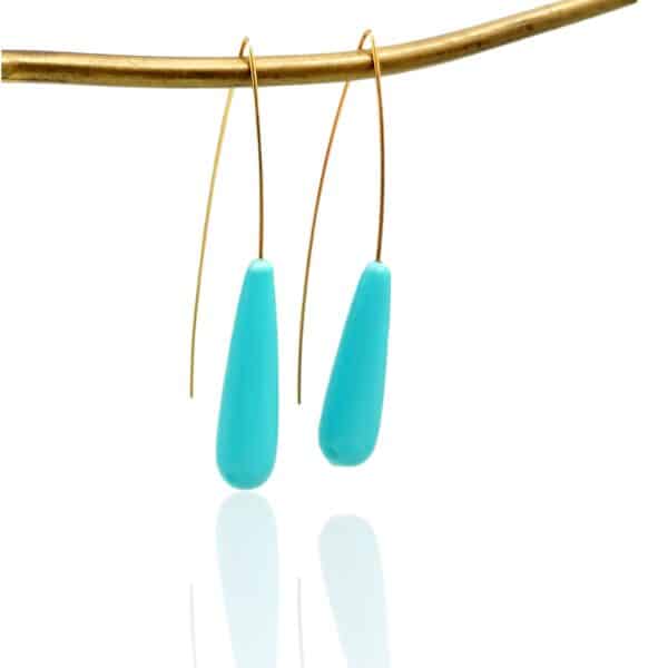 long pendant earrings turquoise paste