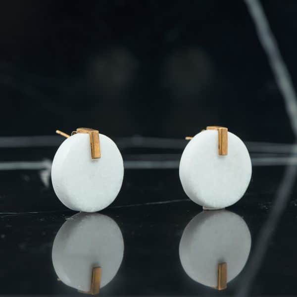 white marble drop earrings - orchestra
