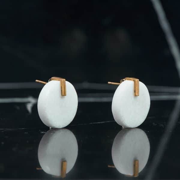 white marble drop earrings - orchestra