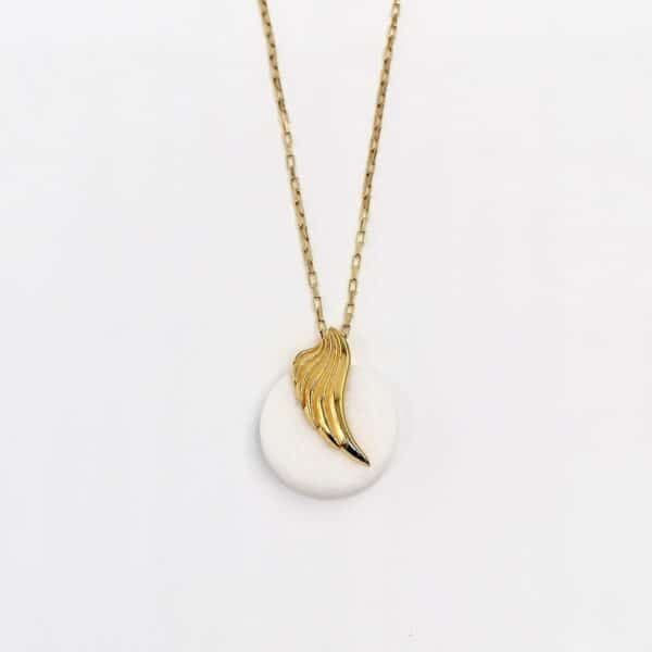 marble necklace - wing of icarus white