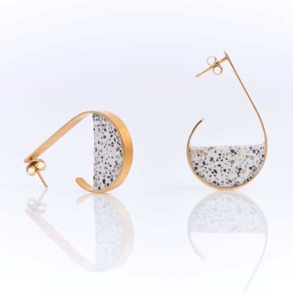 semicircle mosaic earrings