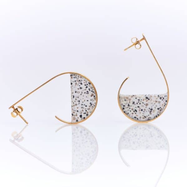 semicircle mosaic earrings