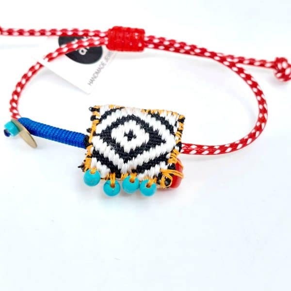 handmade march bracelet with black and white design