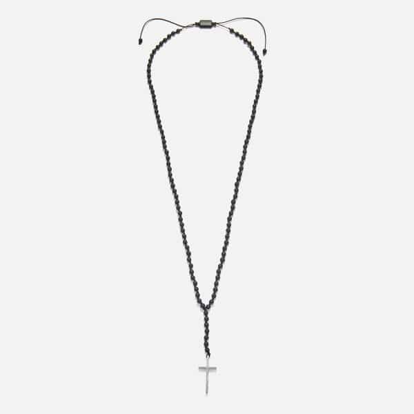 men's handmade rosary necklace with onyx