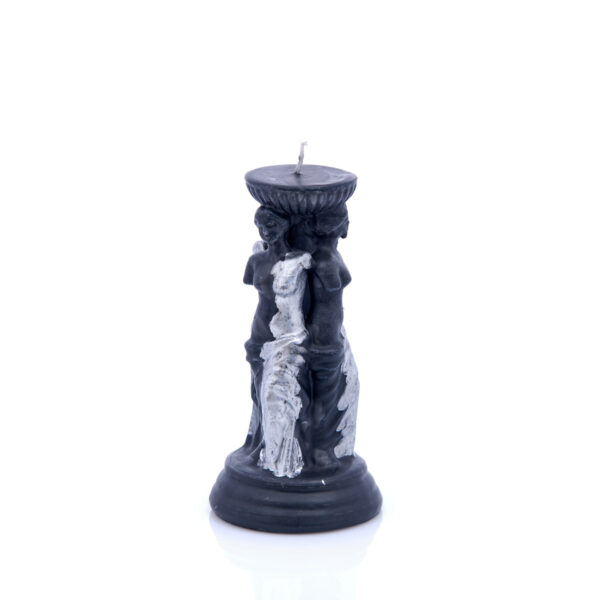 χειροποίητο κερί τριπλή αφροδίτη μαύρο & ασημί