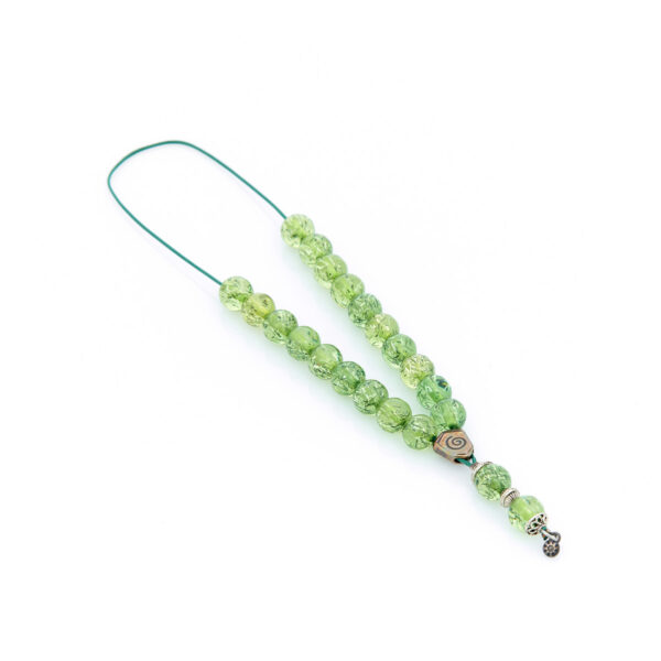 handmade resin rosary in a green shade