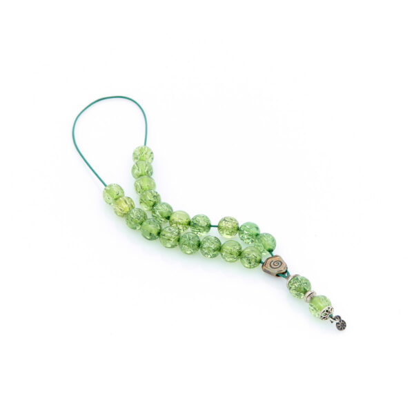 handmade resin rosary in a green shade