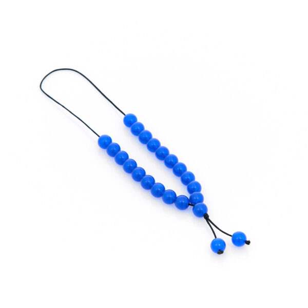handmade resin worry bead in blue shade