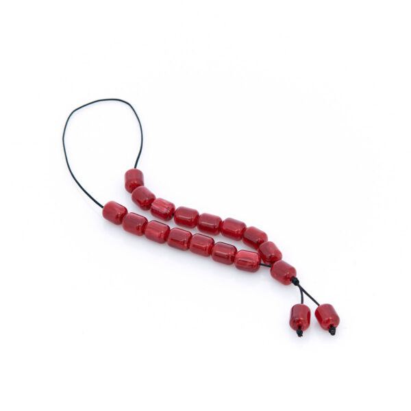 handmade resin worry bead in red shade