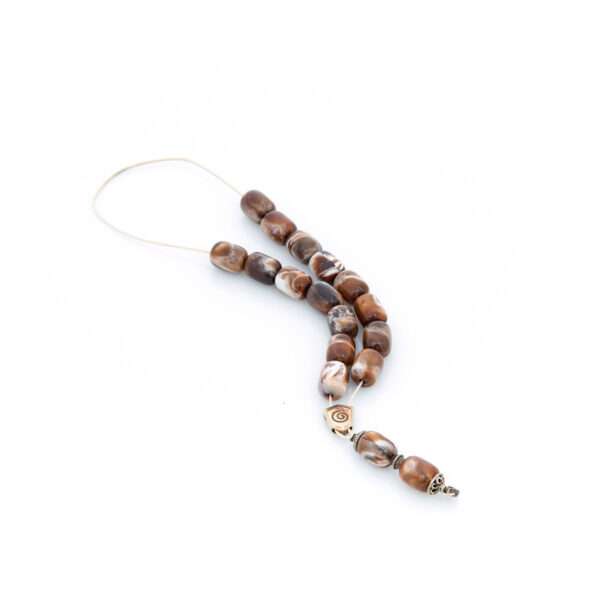 handmade resin worry bead in dark brown shades