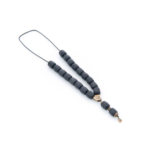 handmade worry bead from incense in black shades