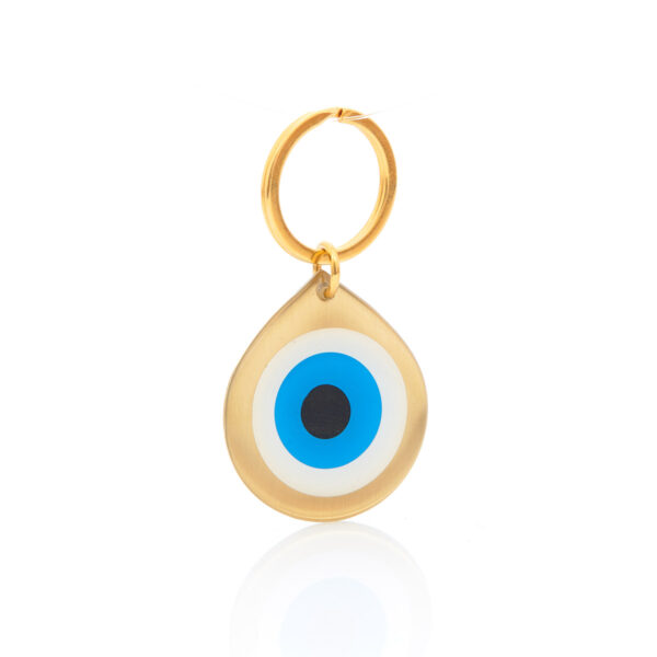 teardrop eye keychain gold&blue