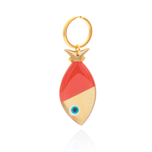 gold & red fish keychain