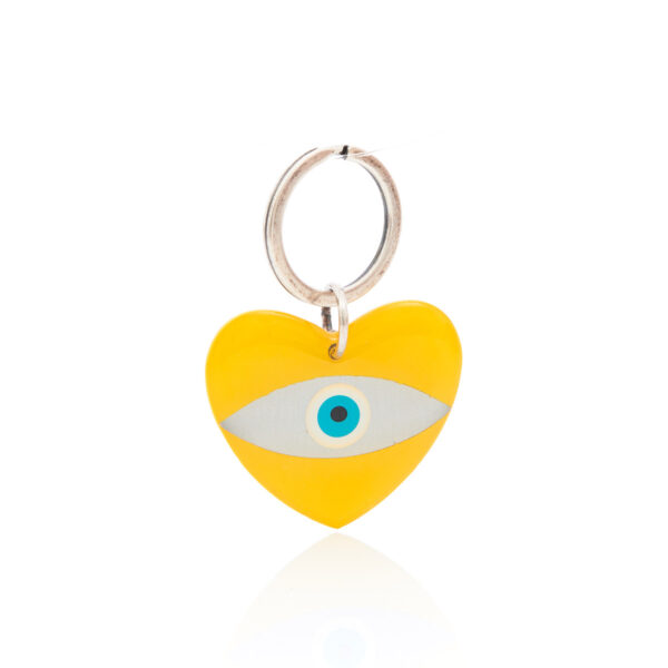 silver & yellow heart keychain