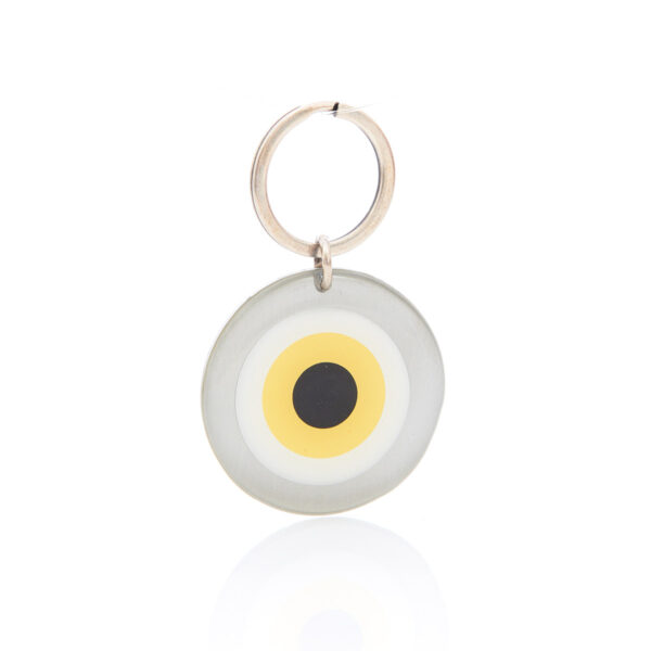 silver & yellow eye keychain