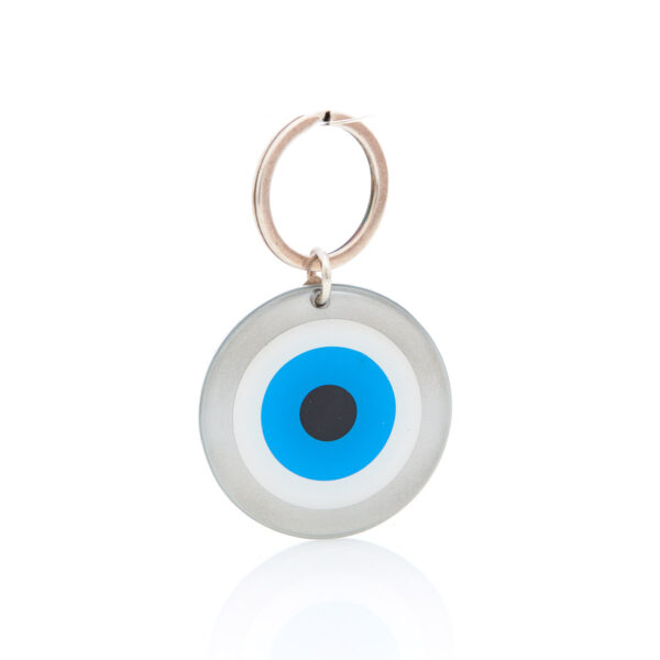 silver & blue eye keychain