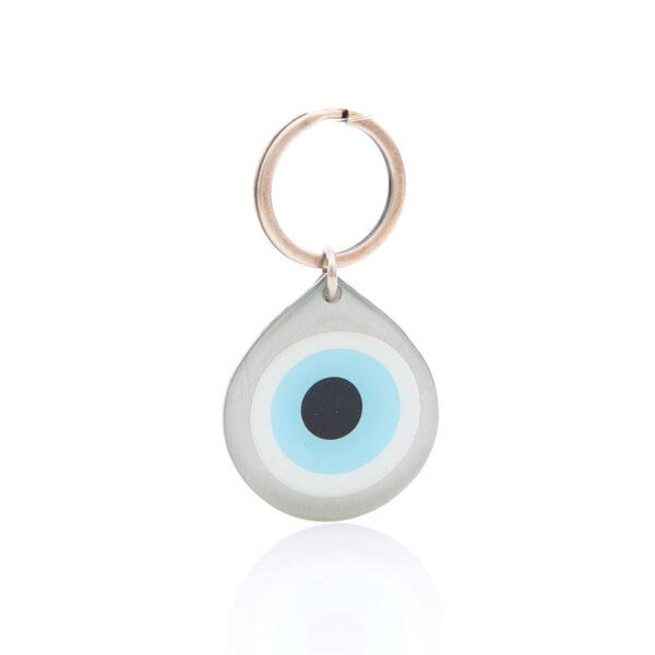 teardrop eye keychain silver & blue