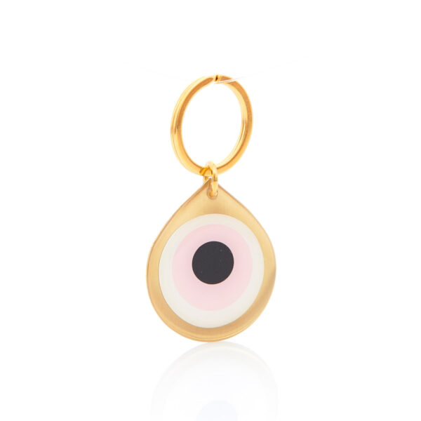 teardrop eye keychain gold&pink