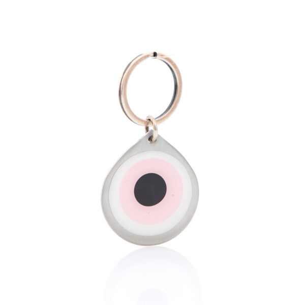 teardrop eye keychain silver&pink