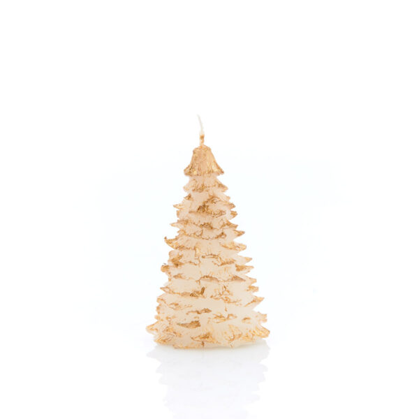handmade candle white gold christmas tree