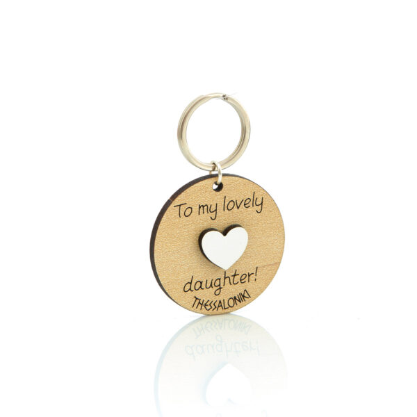 family-daughter wooden keychain