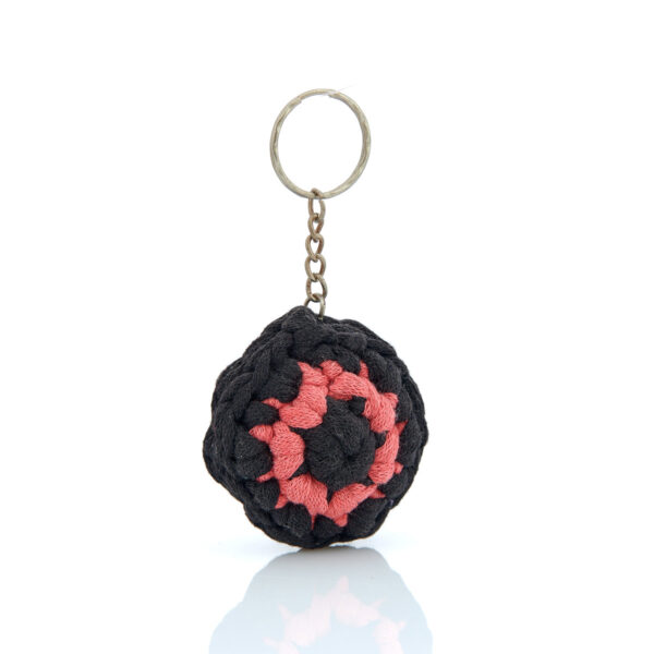 keychain knitted eye black-red