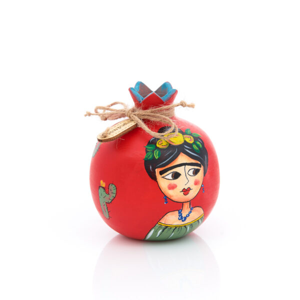 handmade ceramic pomegranates with frida kahlo theme