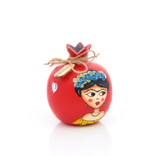 handmade ceramic pomegranates with frida kahlo theme