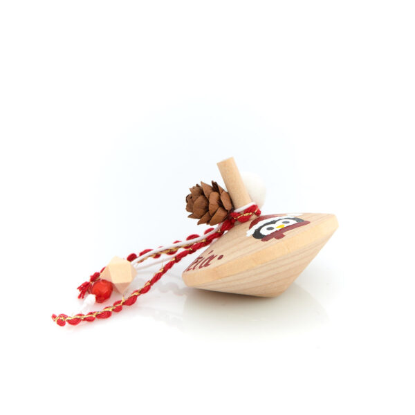 handmade wooden spinning tops with wishes