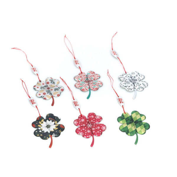 christmas ornaments in the shape of a clover