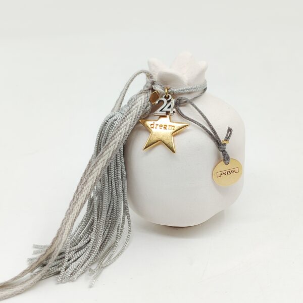 handmade ceramic pomegranate 2024 with charms-small