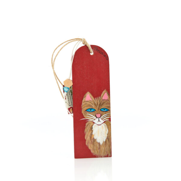 handmade wooden bookmark - cat