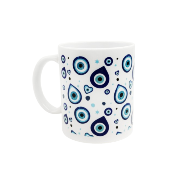 porcelain mug, eyes