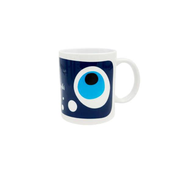 porcelain mug, eye blue