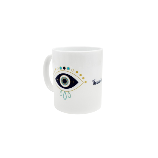 porcelain mug, eye blue-gold