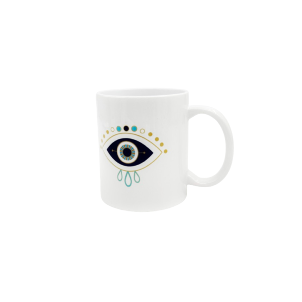 porcelain mug, eye blue-gold