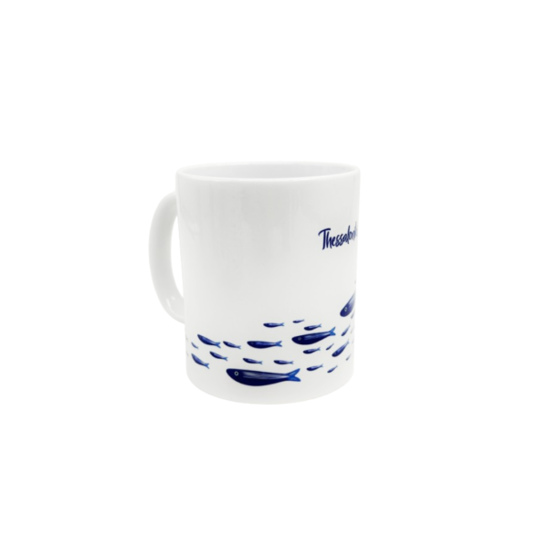 porcelain mug, fish