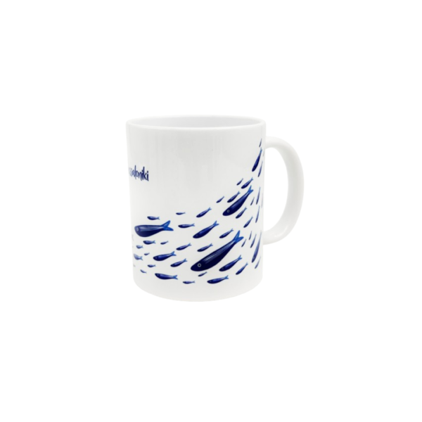 porcelain mug, fish