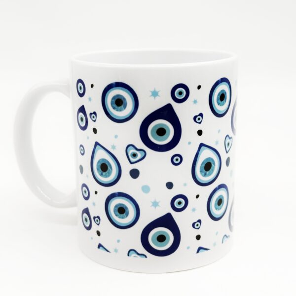 porcelain mug, eyes