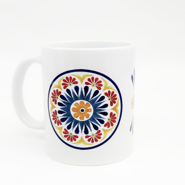 porcelain mug, blue flower