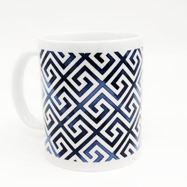 porcelain mug, blue-white design