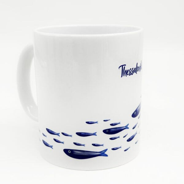 porcelain mug, fish